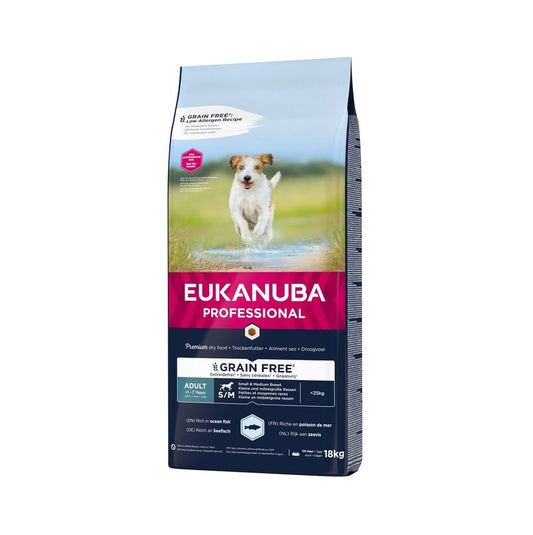 EUKANUBA Graanvrij * hondenvoer voor volwassen honden van kleine & middelgrote rassen 18 kg