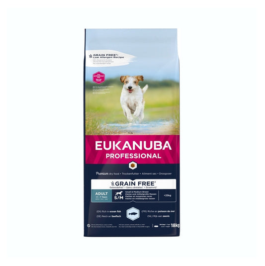 EUKANUBA Graanvrij * hondenvoer voor volwassen honden van kleine & middelgrote rassen 18 kg