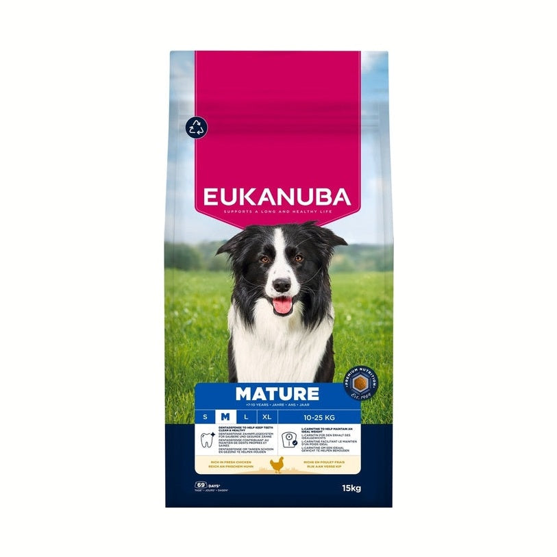 EUKANUBA droog hondenvoer voor middelgrote volwassen honden, rijk aan verse kip 15 kg