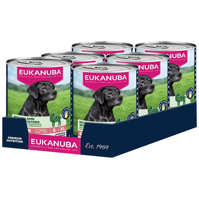 EUKANUBA natvoer voor senior honden, rijk aan lam met aardappelen 400 g