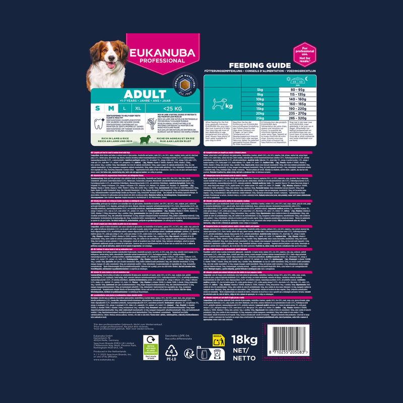 EUKANUBA droogvoer voor kleine en middelgrote volwassen honden, rijk aan lamsvlees en rijst 18 kg