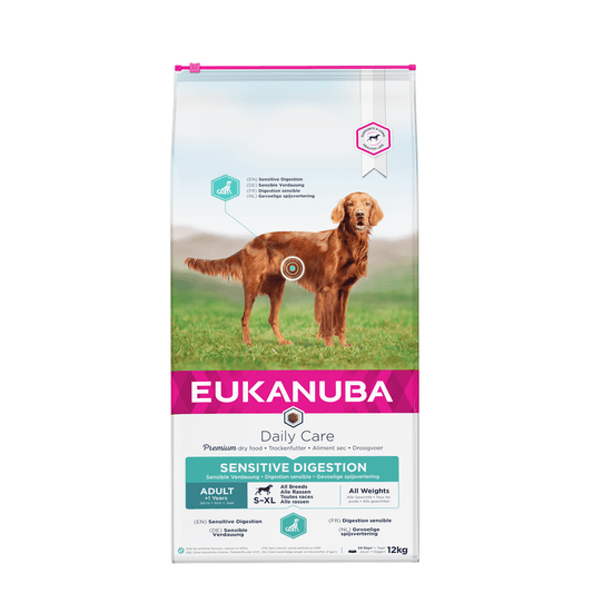 EUKANUBA Daily Care doogvoer (brokjes) voor volwassen honden met een gevoelige spijsvertering 12 kg