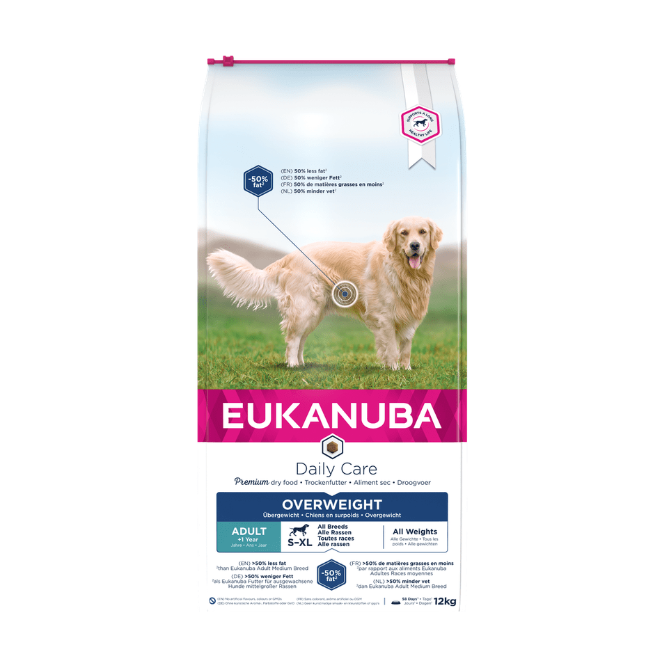 EUKANUBA Daily Care droogvoer (brokjes) voor volwassen honden met overgewicht 12 kg