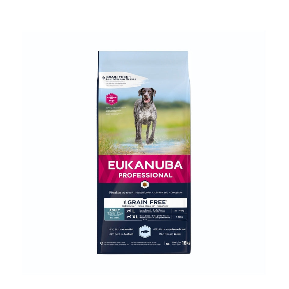 EUKANUBA Graanvrij * hondenvoer voor volwassen honden van grote rassen 18 kg