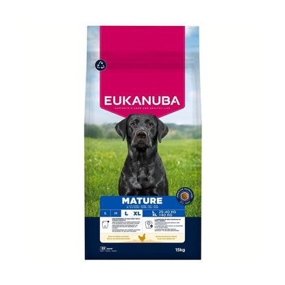 EUKANUBA droog hondenvoer voor oudere honden van grote rassen, rijk aan verse kip 15 kg
