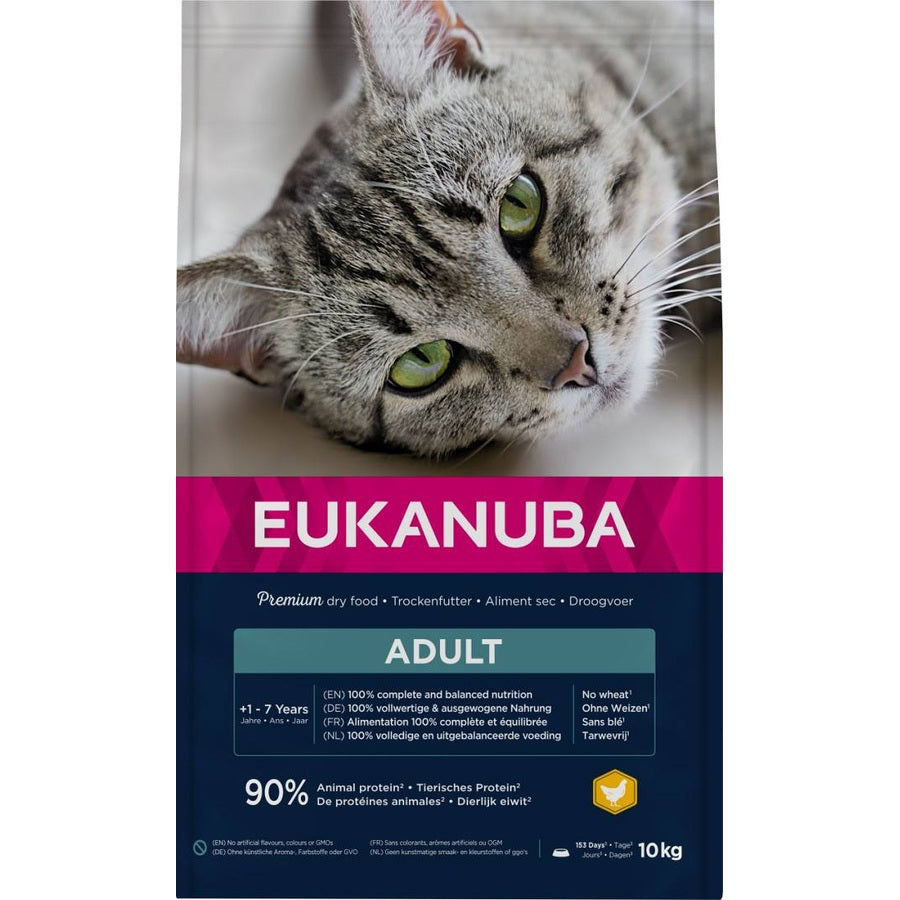 EUKANUBA droogvoer voor volwassen katten, kip 10 kg
