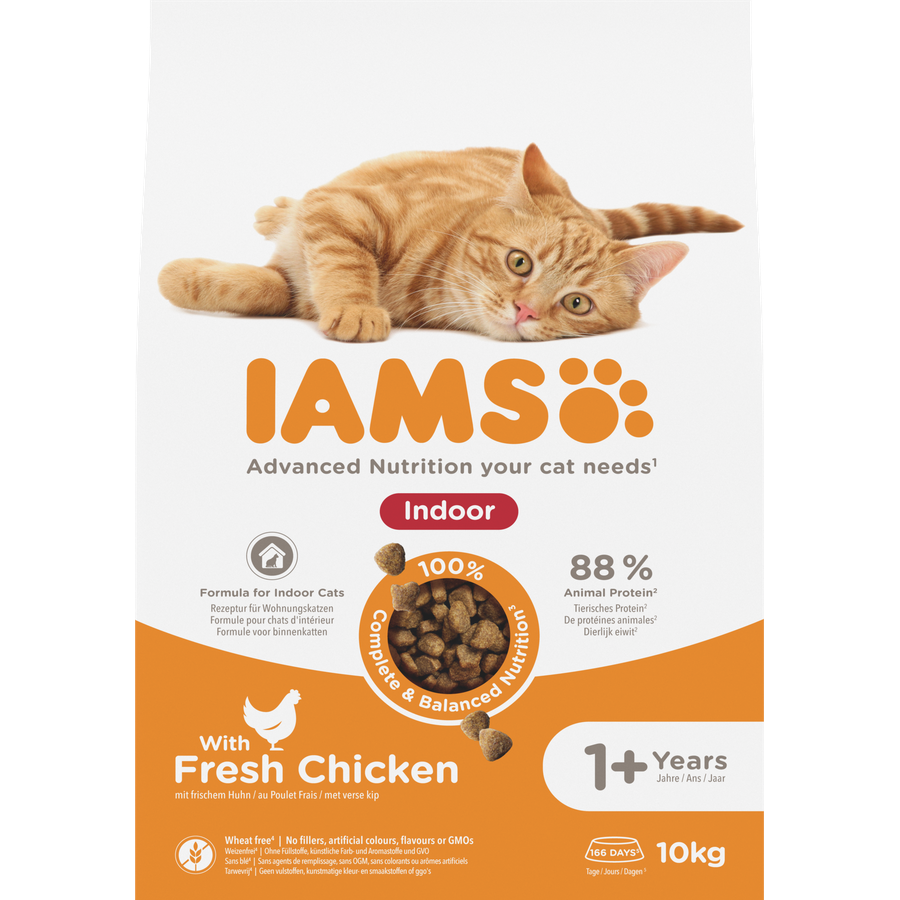 IAMS Advanced Nutrition Indoor 1+ Years droogvoer met verse kip voor katten 10 kg
