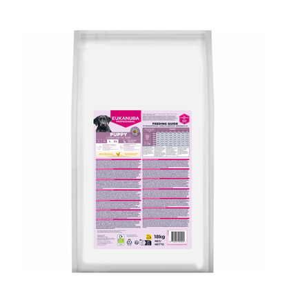 EUKANUBA droog hondenvoer voor puppy's van grote rassen, rijk aan verse kip 18 kg