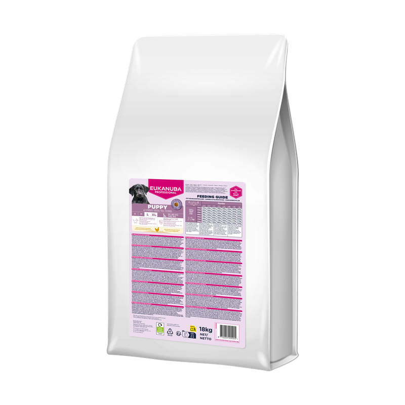 EUKANUBA droog hondenvoer voor puppy's van grote rassen, rijk aan verse kip 18 kg