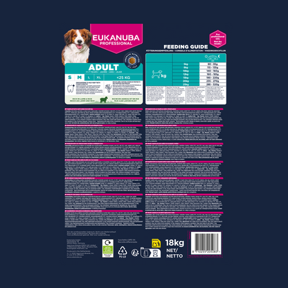 EUKANUBA droogvoer voor kleine en middelgrote volwassen honden, rijk aan lamsvlees en rijst 18 kg